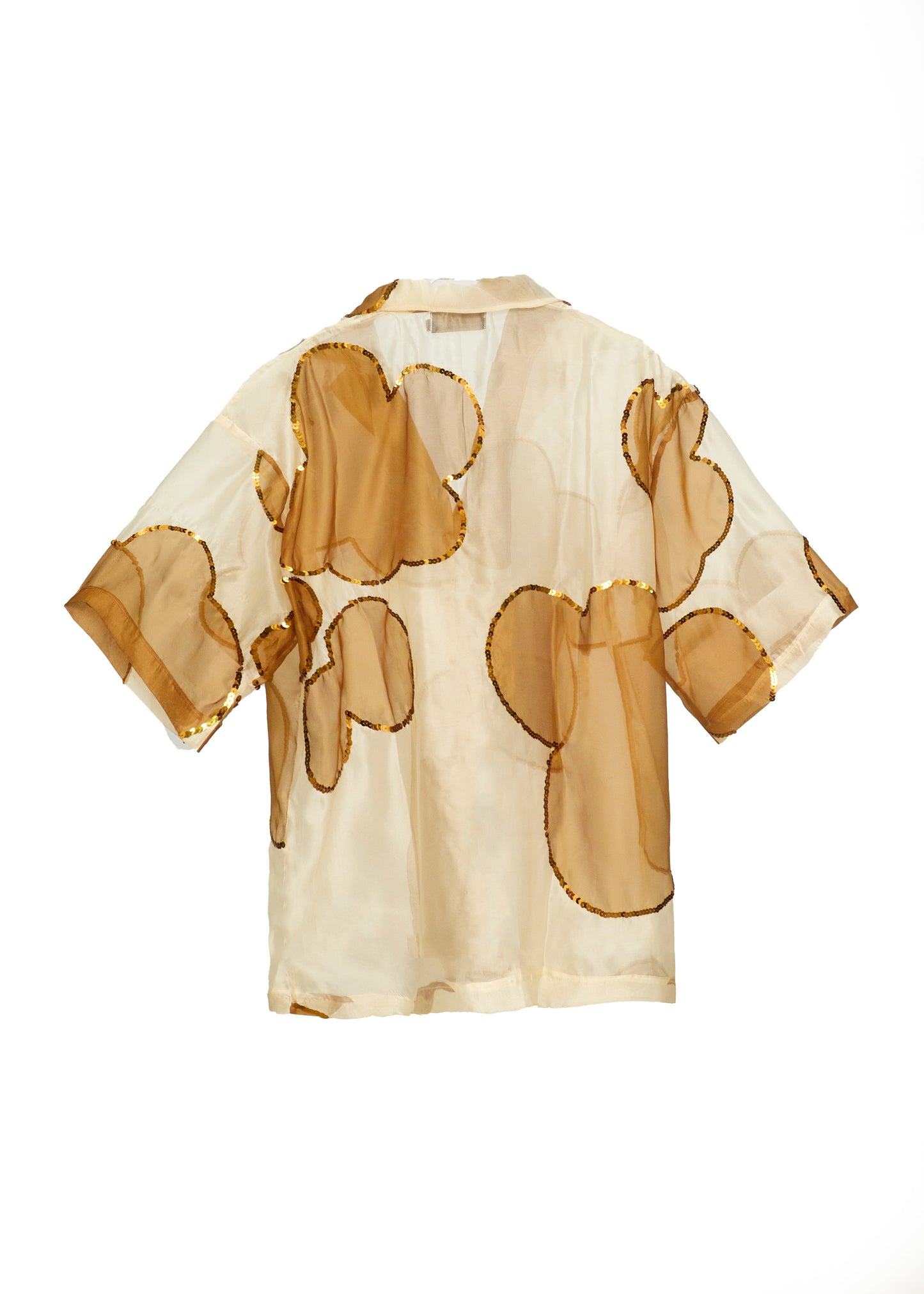 Ciel Sheer Oversized Organza Shirt (Oat)