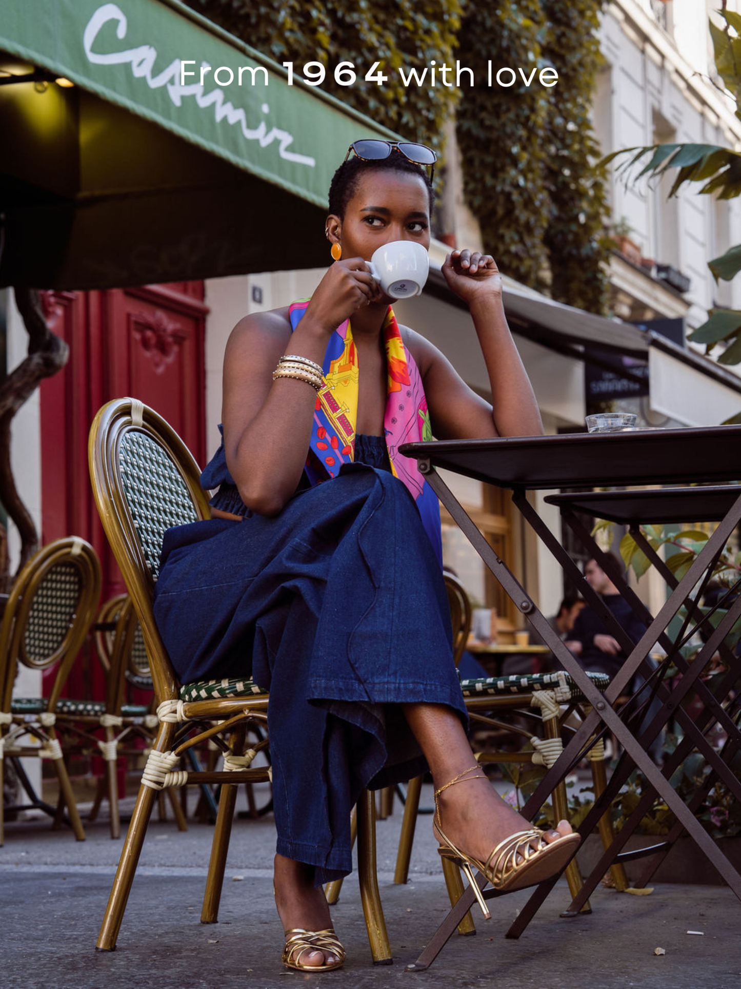 Mie Denim Cotton Bandeau Crop Top