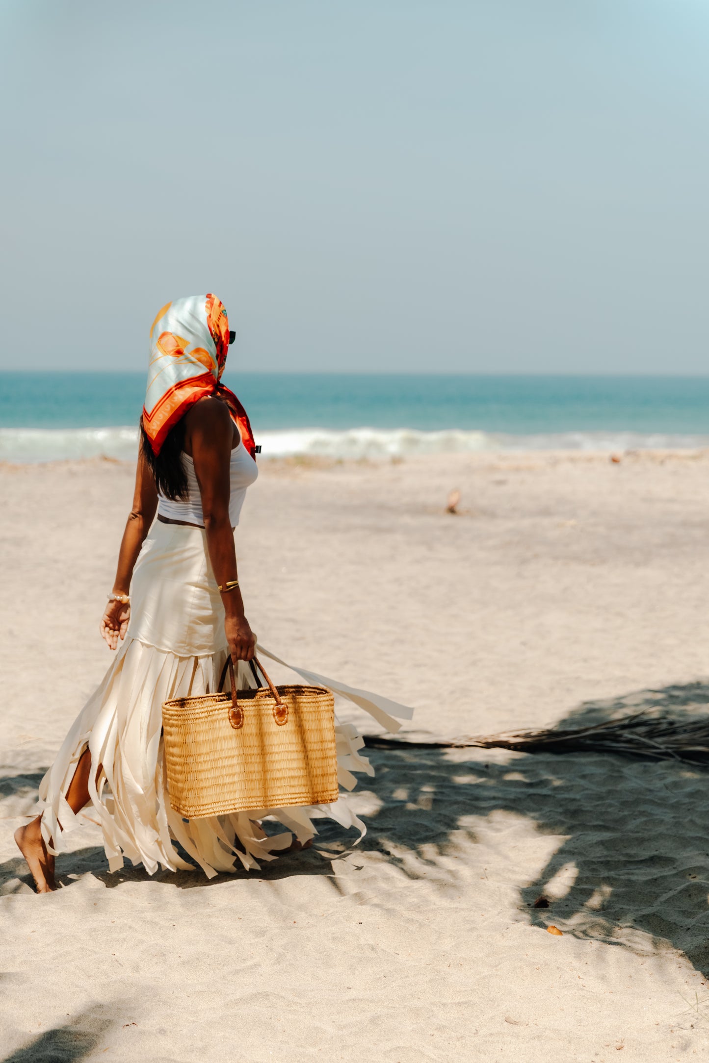 Jouri Cotton Linen Fringed Maxi Skirt