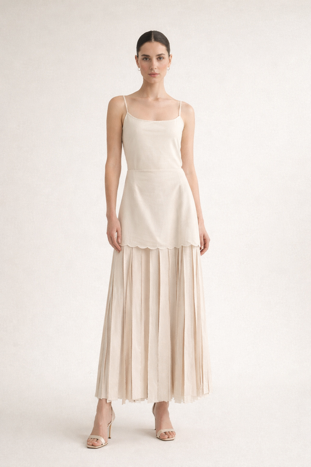 Jouri Cotton Linen Fringed Maxi Skirt