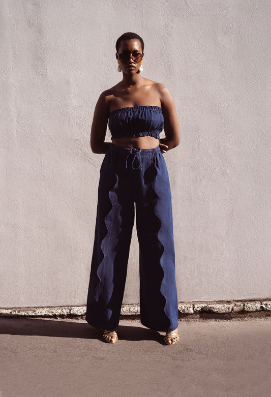 Eden Denim High Waist Wide leg Pants