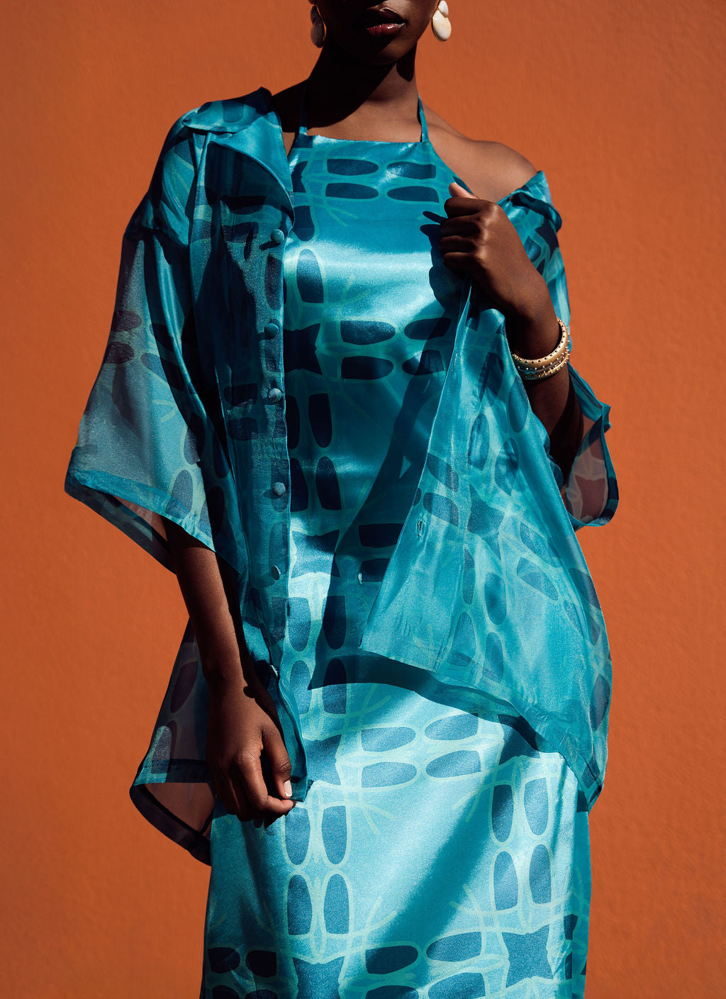 Lotus Sheer Oversized Organza Shirt