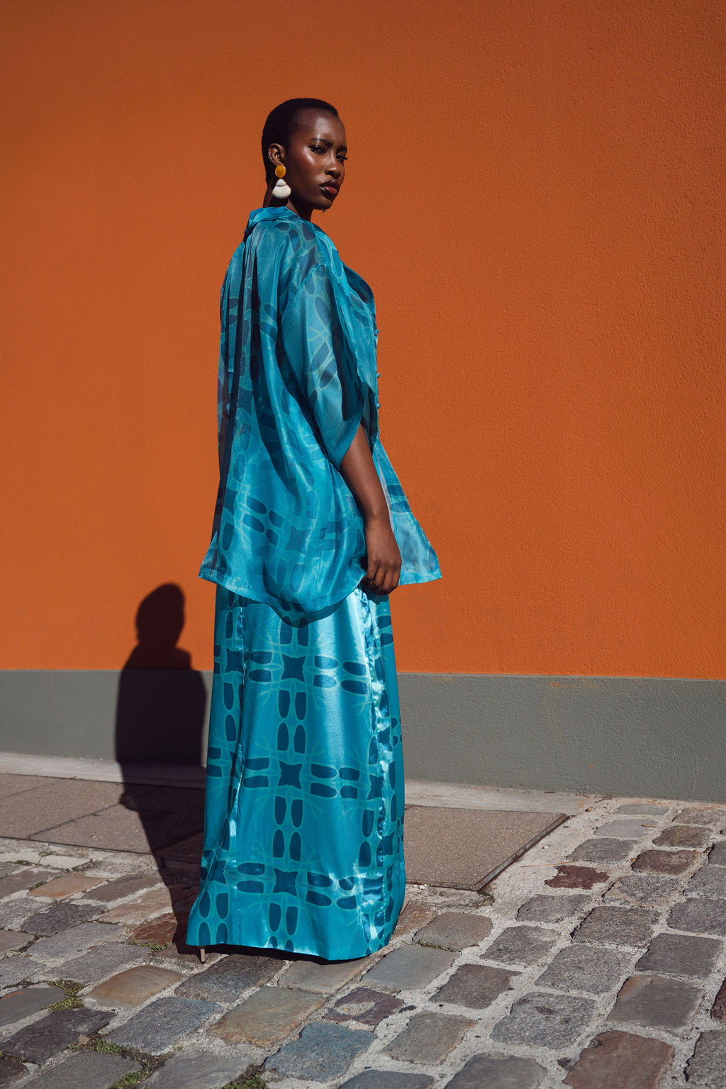 Lotus Silk Halter Low Back Vacation Dress