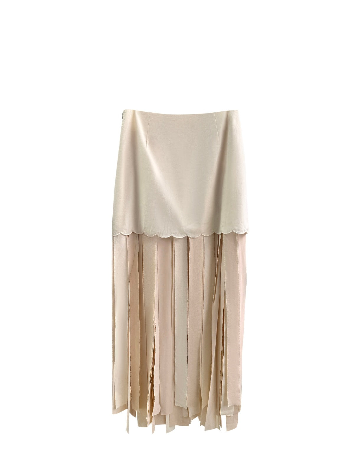 Jouri Cotton Linen Fringed Maxi Skirt